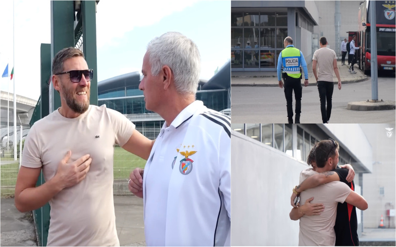 Mourinho e um Lindo Momento de Carinho Antes da Viagem do Benfica