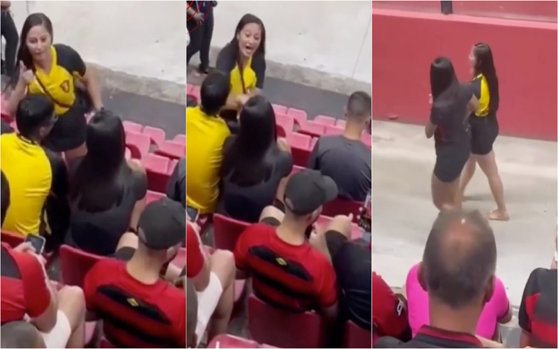 Mulher flagra traição do marido e deixa estádio com seu novo amor