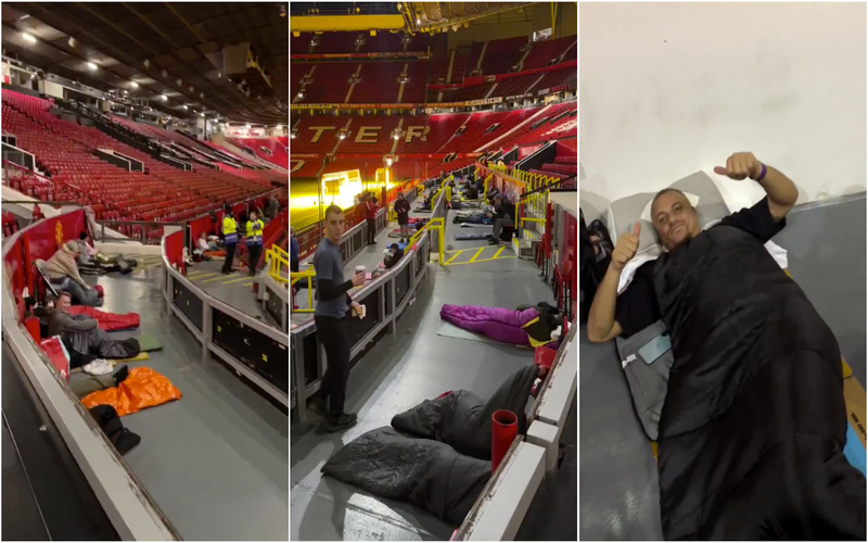 Adeptos dormem em Old Trafford em iniciativa solidária do Man. United