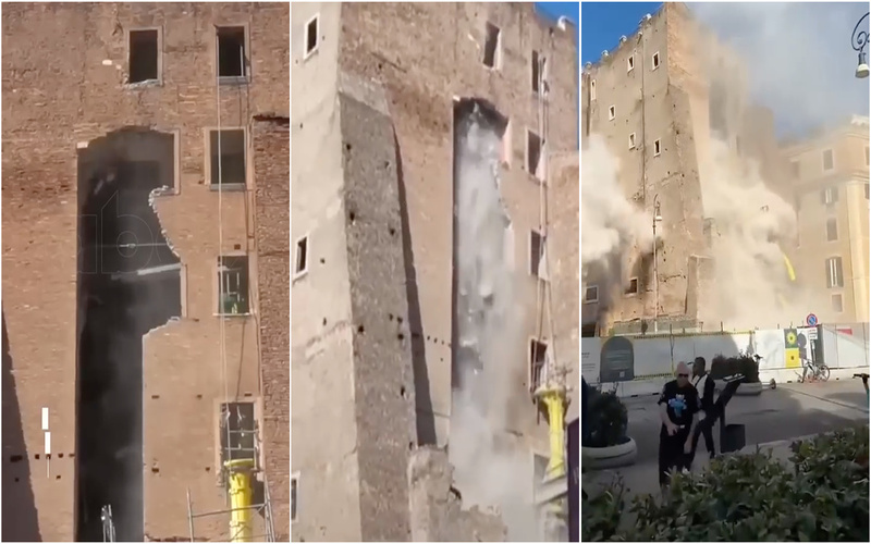Desabamento da Torre dei Conti em Roma deixa operários feridos e causa alarme no centro histórico