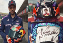 Miguel Oliveira celebra último GP em Portugal com capacete especial