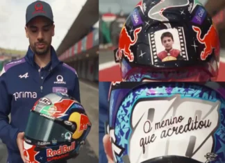Miguel Oliveira celebra último GP em Portugal com capacete especial