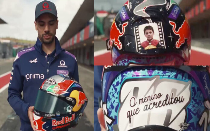 Miguel Oliveira celebra último GP em Portugal com capacete especial