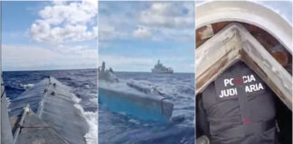 PJ mostra interior de narcossubmarino apreendido com 1700 quilos de cocaína