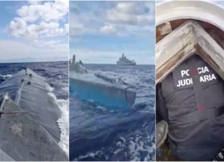 PJ mostra interior de narcossubmarino apreendido com 1700 quilos de cocaína