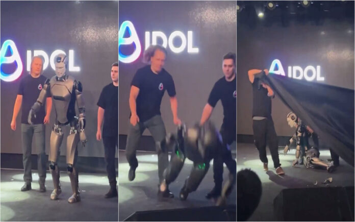Robô humanoide russo cai durante apresentação e vídeo torna-se viral