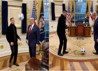 Trump divulga vídeo criado com IA onde aparece a trocar passes com Cristiano Ronaldo