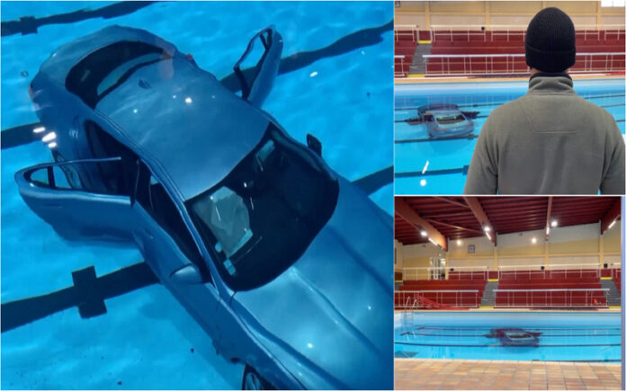 Acidente improvável em La Ciotat carro acaba dentro de piscina