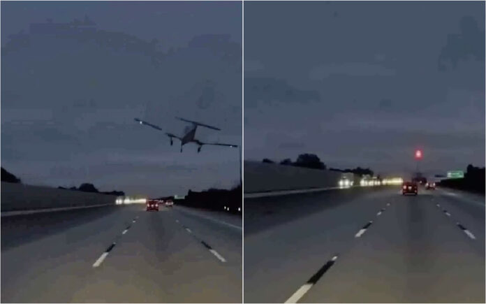 Aterragem de emergência na autoestrada provoca colisão com carro na Florida