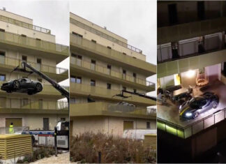 Ferrari na varanda de apartamento em Viena provoca polémica e acaba retirada