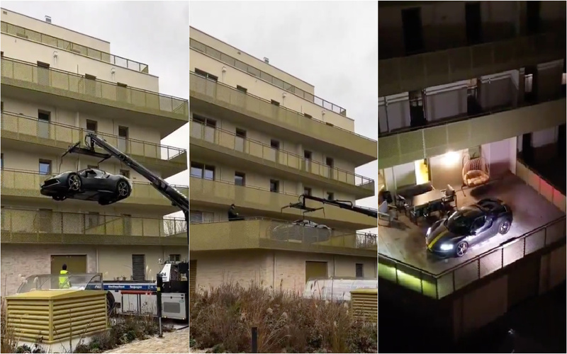 Ferrari na varanda de apartamento em Viena provoca polémica e acaba retirada