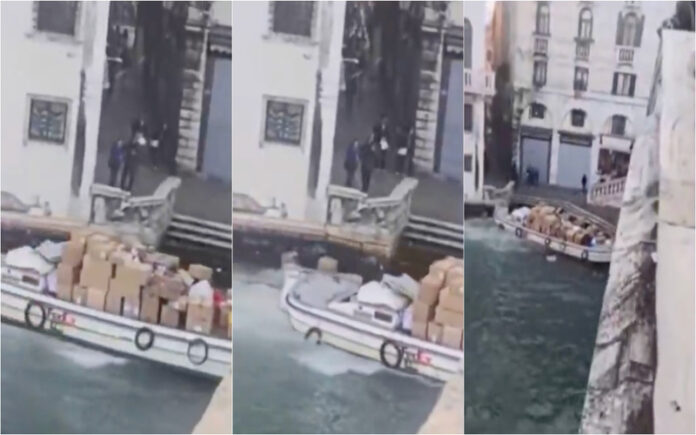 Roubo de embarcação termina em choque contra a ponte de Rialto