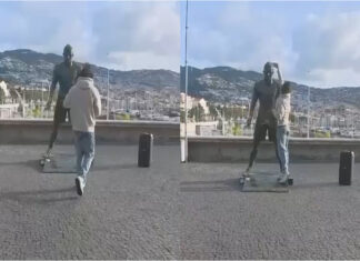 Estátua de Cristiano Ronaldo alvo de incêndio provoca indignação no Funchal