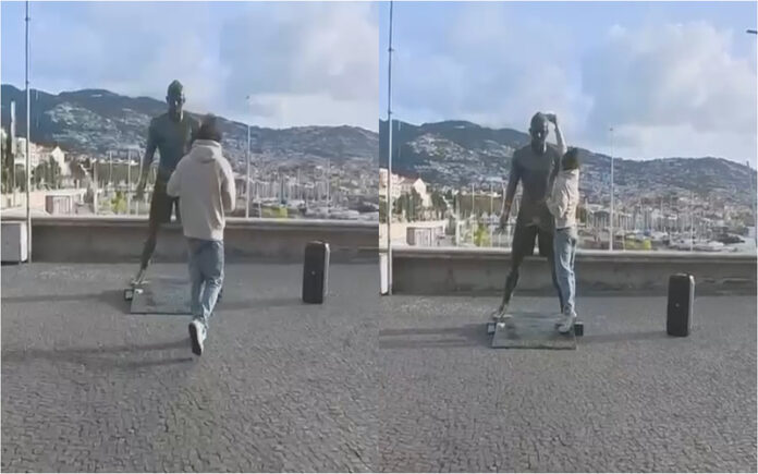 Estátua de Cristiano Ronaldo alvo de incêndio provoca indignação no Funchal