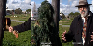 Manuel João Vieira recorre a gesto simbólico para criticar política florestal