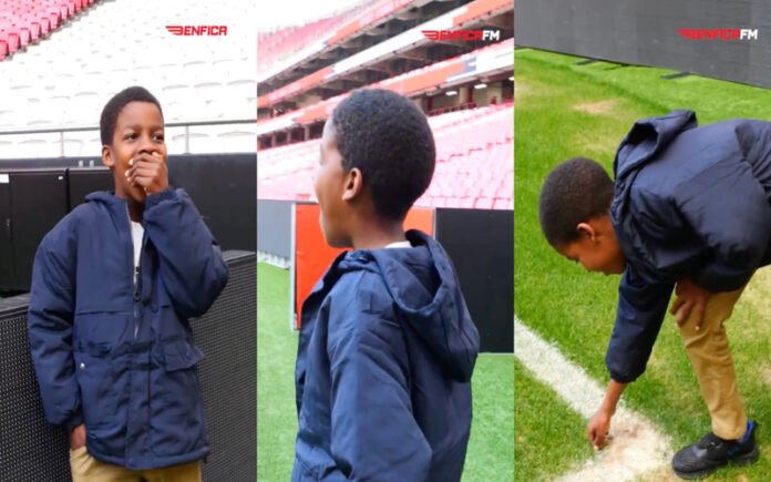 Rodrigo realiza sonho ao visitar Estádio da Luz