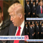 Trump recebe Messi na Casa Branca e elogia Ronaldo