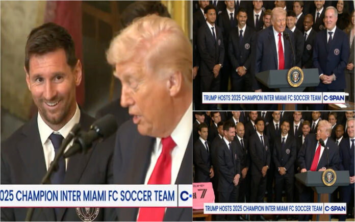 Trump recebe Messi na Casa Branca e elogia Ronaldo