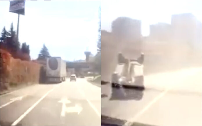 Camião provoca acidente violento e segue viagem em Braga