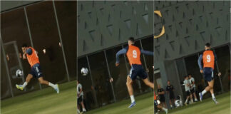 Ronaldo regressa aos treinos e deslumbra com golaço de calcanhar