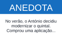 Anedota: O António confiou à aplicação a rega do quintal Capa de Anedota: O António confiou à aplicação a rega do quintal