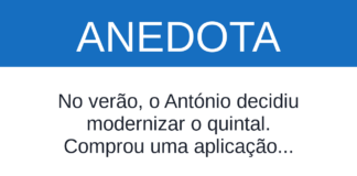 Anedota: O António confiou à aplicação a rega do quintal Capa de Anedota: O António confiou à aplicação a rega do quintal